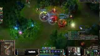 Scarra plays Urgot with Irelia vs Ezreal Nami bot lane