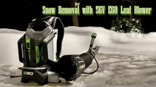 Snow removal with EGO Backpack Leaf Blower LB6000