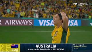 WWC 2023 - Quarterfinals - Australia vs France - Post-Match : Sam Kerr Interview & Celebrations