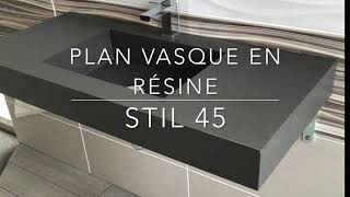 Plan vasque, suspendu ou à encastré, résine - NEW YORK STIL 45