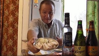 Пью русскую Водку с украинским салом. Алкопосылка из Москвы.