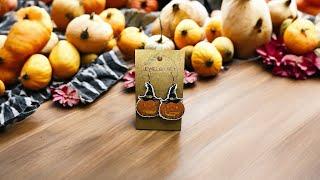 Hand-Painted Spooky Season Witch Hat Jack O'Lantern Earrings Tutorial