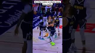 Timberwolves Vs Nuggets: Ant Man acrobatic layup thru traffic #shorts #nba #highlights