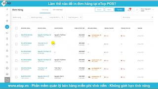 Làm thế nào để in đơn hàng tại eTop POS?