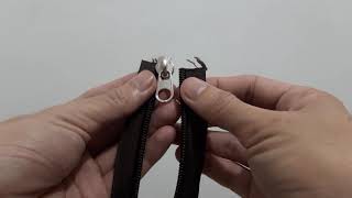 How to easily put the zipper slider into a zipper. How to connect the zipper together.