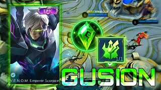 Try This | Gusion Venom Gameplay 2022 Item Build | Jungler Emblem