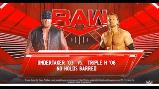 WWE 2K24 | Undertaker VS Triple H - Full Match❌♨️ | No Holds Barred | #wwe #2k24 #gaming