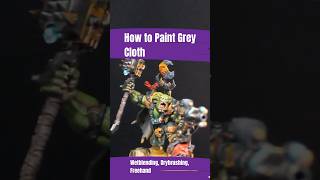 Painting Grey Cloth w/ Wet Blending, drybrush & Freehand #warhammer40k #paintingminiatures #mini