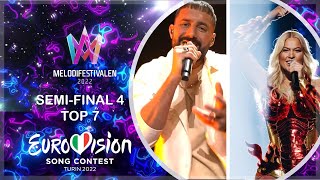 Melodifestivalen 2022 Semi-Final 4 Top 7 | Eurovision 2022 Sweden 🇸🇪