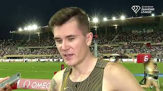 Jakob Ingebrigtsen after his 3:27.83 1500m win at the Lausanne Diamond League