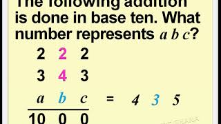 JHS MATH     ADDING IN NUMBER BASE