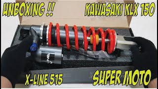 UNBOXING X-LINE SHOCK 515 KAWASAKI KLX 150 TABUNG || RECOMENDED SUPERMOTO ANDA.