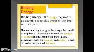 Binding energy