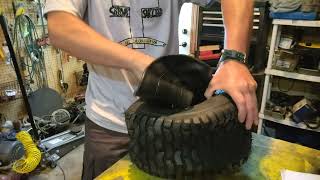 new tire and tube install on mower tire