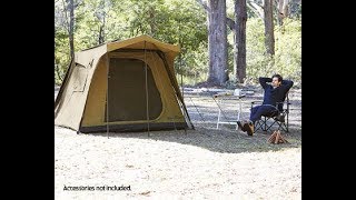 Aldi AdventureRidge instant up canvas tent REVIEW video - S1 Ep 10 - Oct 2018 #stresslesscampmore !