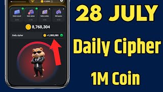 28 july daily cipher hamster kombat | aaj ka daily cipher code kya hai | daily cipher