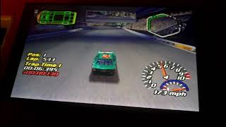 Me playing NASCAR 2001 (PS1, Race at Proving Grounds)