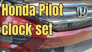 DIY: How to set the clock in a 2018 Honda Pilot