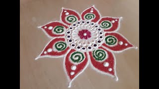 Beautiful, Easy and Quick Rangoli Design for everyday | Daily Rangoli by Sneha Jadhav | rangoli