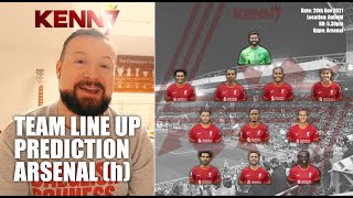 Team Line Up Prediction LFC v Arsenal Home 21-22 #LFC #LIVARS #LiverpoolFC #Liverpool #EPL