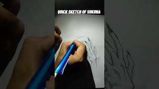 Drawing Sukuna in Time lapse ✨ #drawing #animeart #anime #art #sketch #shorts