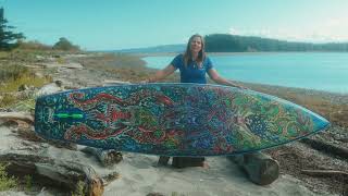 Skylla CX Cross Touring SUP Board by Sea Gods Stand Up Paddleboards with art by Drew Brophy