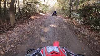 CRF250X pursuing Raptor 700R on Pinnacle Trail - West Virginia