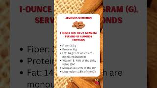 Almond Nutrition-Shorts #shorts #ytshorts #facts