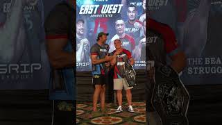 Devon vs Oleg face-off #devonlarratt  #eastvswestarmwrestling #armwrestler #champion