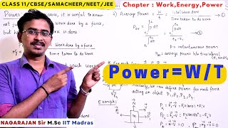 #11 Power | Average and Instantaneous Power | class 11 CBSE NEET JEE Mains 2024 Tamil