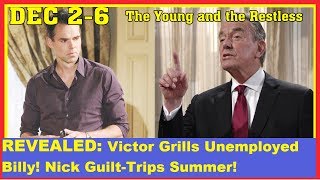 Y&R - Victor Grills Unemployed Billy! Nick Guilt-Trips Summer! The Young and the Restless Dec 2-6