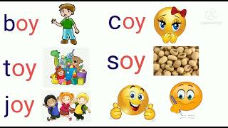 Letter 'o' blending (oy) / CVC Words / Word Family -oy / Phonics for kids/Reading Three Letter Words