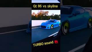 Nissan skyline GTR r34 vs Toyota Gt 86 #turbo sound #car #japanesecar 🇯🇵 🇯🇵