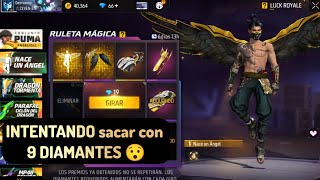 Intentando sacar el nuevo emote NACE UN ANGEL con 9 diamantes en free fire 😃