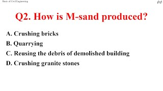 Basic of Civil Engineering, Test on Important Questions. Part 2