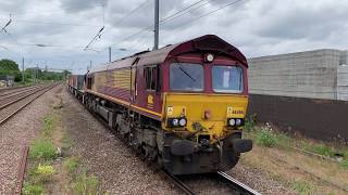 Class 66 propels into Biggleswade Plasmor yard - 03/06/20