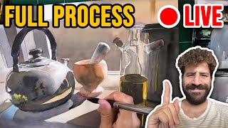 Full Watercolor Painting Process Analysis! | LIVE 🎨🔴