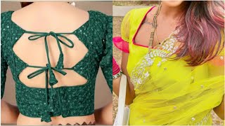 Blouse back neck designs and sleeves design || blouse design back side/baju ke design/blouse designs