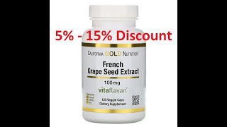 Discount - California Gold Nutrition, French Grape Seed Extract, VitaFlavan, Antioxidant Polyphenol