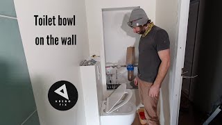 How I installed a toilet bowl on the wall. Wall hung toilet. Bathroom/kitchen renovation/Part 25