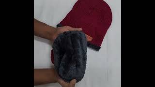 Winter Knit Beanie Woolen Cap Hat and Neck Warmer Scarf Set for Men & Women