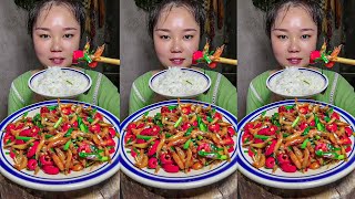 Let's eat show rural home cooking stir-fried spicy and noodles