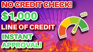 NEW Instant Approval $1,000 No Credit Check Line of Credit Reports to All 3 Credit Bureaus