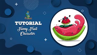 Funny & stylish fruit character! Let's have fun drawing & painting in Adobe photoshop!