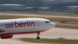 Sunny take-off of a heavy Airberlin A330-200 from Zurich