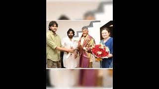 Pawan Kalyan with his wife and son meet Chandra Babu Naidu