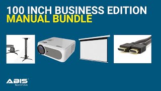 100" Manual Projector Screen & Projector  Bundle for Business - Complete Set