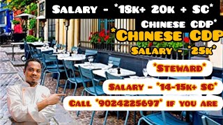 Tandoor Commi 2*Chinese CDP**Cashier**Continental Commi 1*