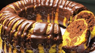 Chocolate Orange Marble Cake Recipe | Khanam's Kitchen