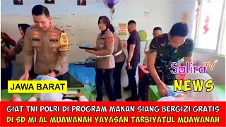 Giat TNI POLRI di Program Makan Siang Bergizi di SD MI Al Muawanah Yayasan Tarbiyatul Muawanah